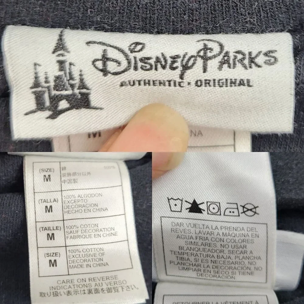 Disney Parks Disneyland Moto Jacket Sweatshirt M Black Sequined Mickey‎ 3D Zip